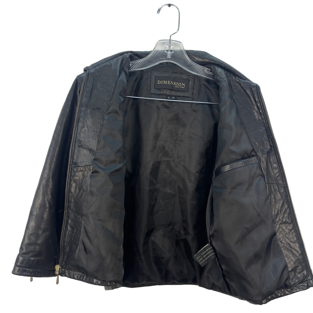 Cropped Black Leather Jacket - Picture 4 of 10